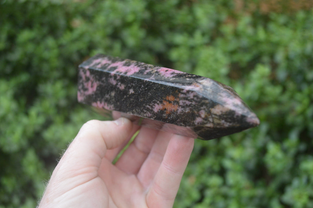 Polished Rhodonite Point-Prisms x 3 From Ambindavato, Madagascar - Toprock Gemstones and Minerals 