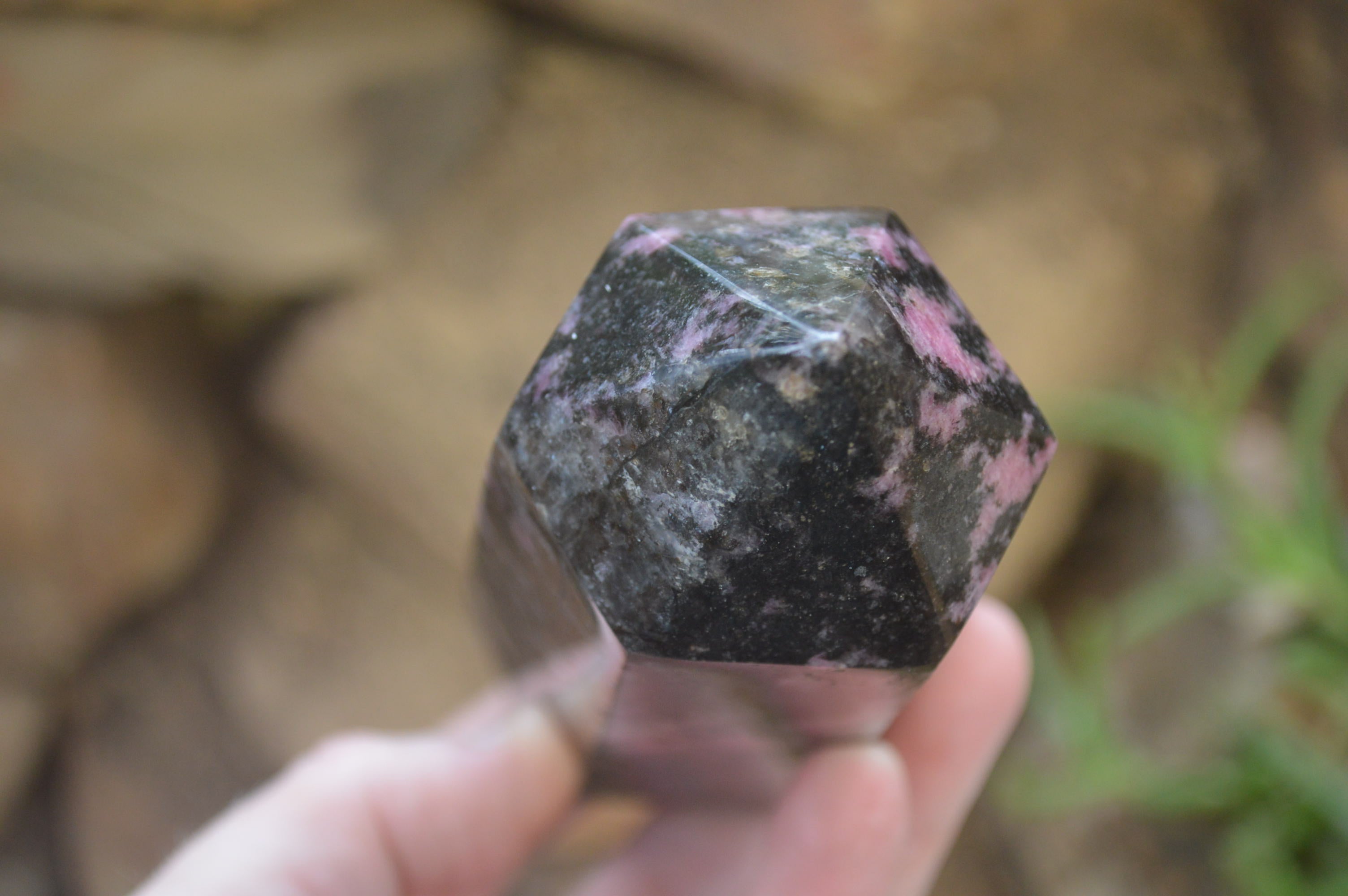Polished Rhodonite Point-Prisms x 3 From Ambindavato, Madagascar - Toprock Gemstones and Minerals 