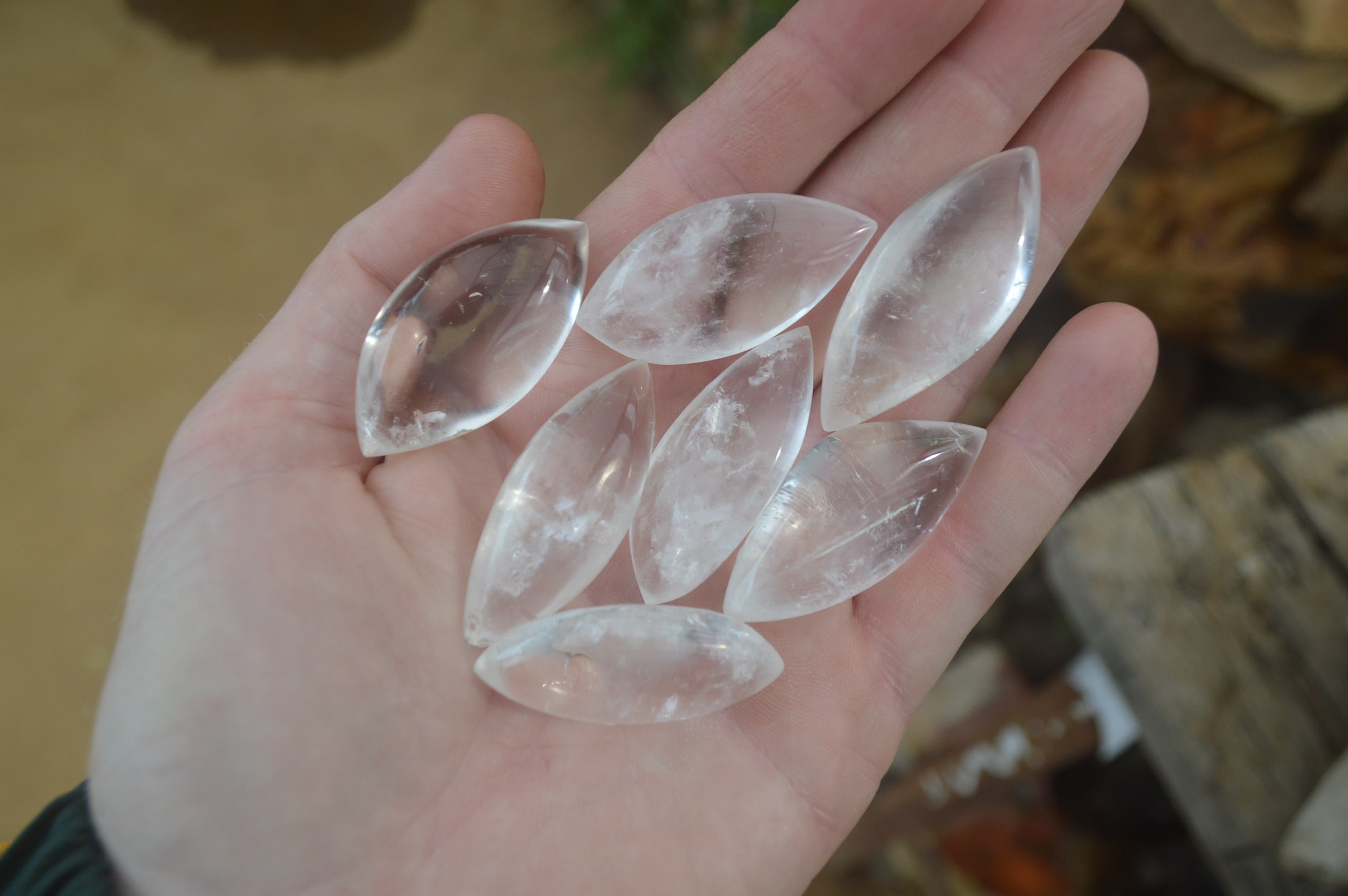 Polished Clear Quartz "Angel Tears" Pendant Pieces x 20 From Madagascar - Toprock Gemstones and Minerals 