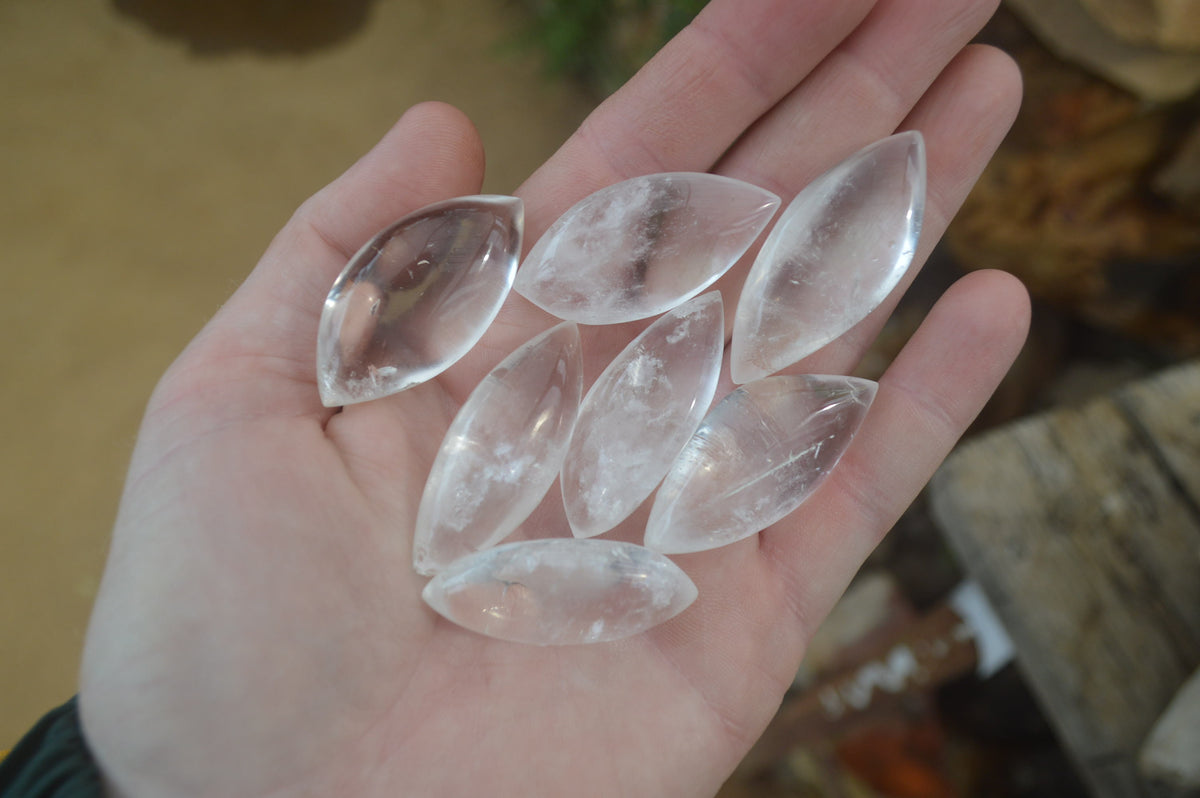 Polished Clear Quartz "Angel Tears" Pendant Pieces x 20 From Madagascar - Toprock Gemstones and Minerals 