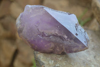Polished Window Amethyst Crystals x 4 From Madagascar - Toprock Gemstones and Minerals 