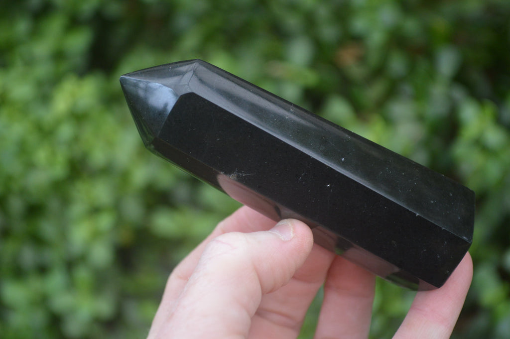 Polished Black Basalt Point-Prisms x 6 From Antsirabe, Madagascar - Toprock Gemstones and Minerals 