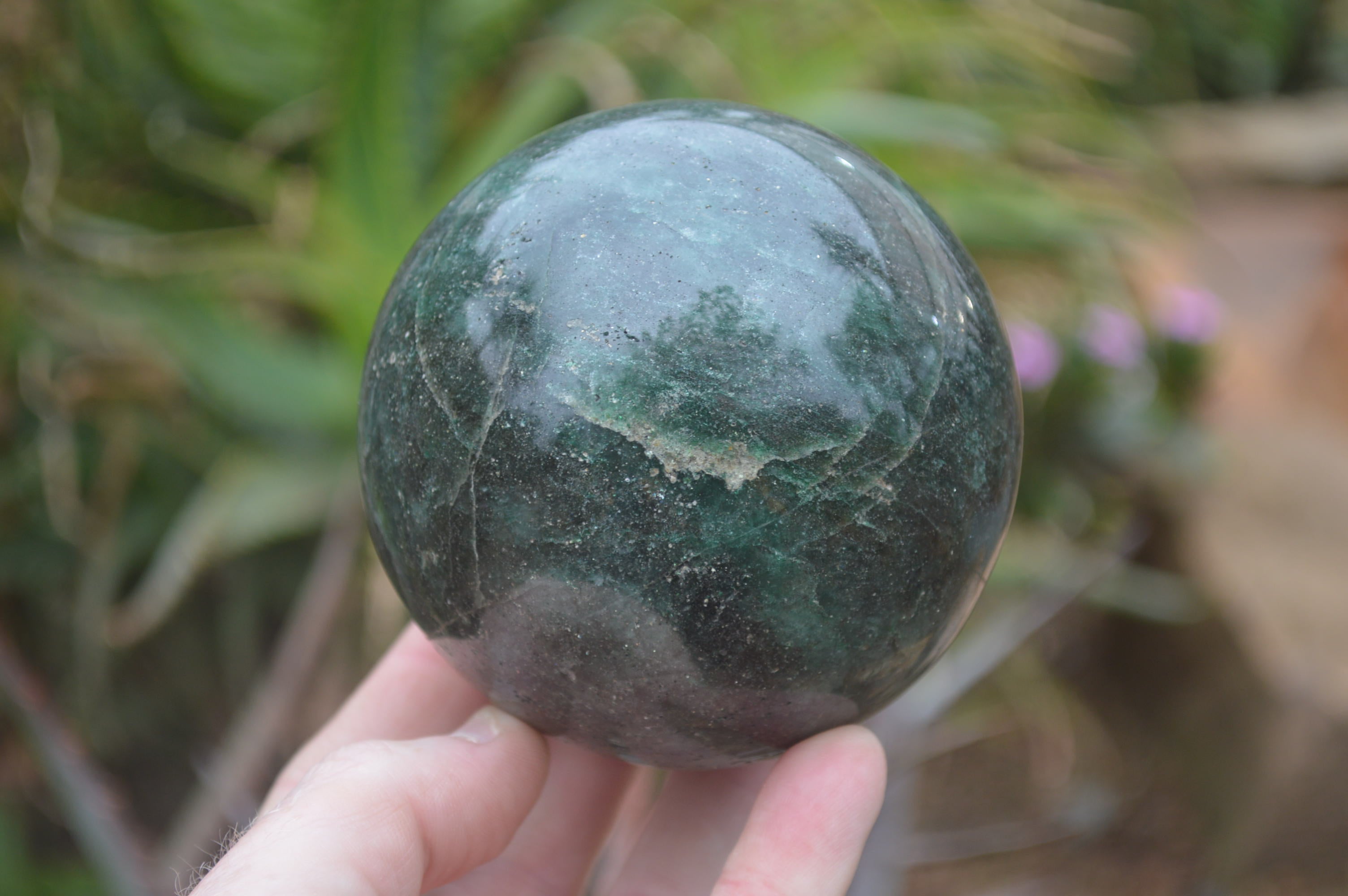 Polished Green Fuchsite Quartz Sphere-Balls x 2 From Madagascar - Toprock Gemstones and Minerals 