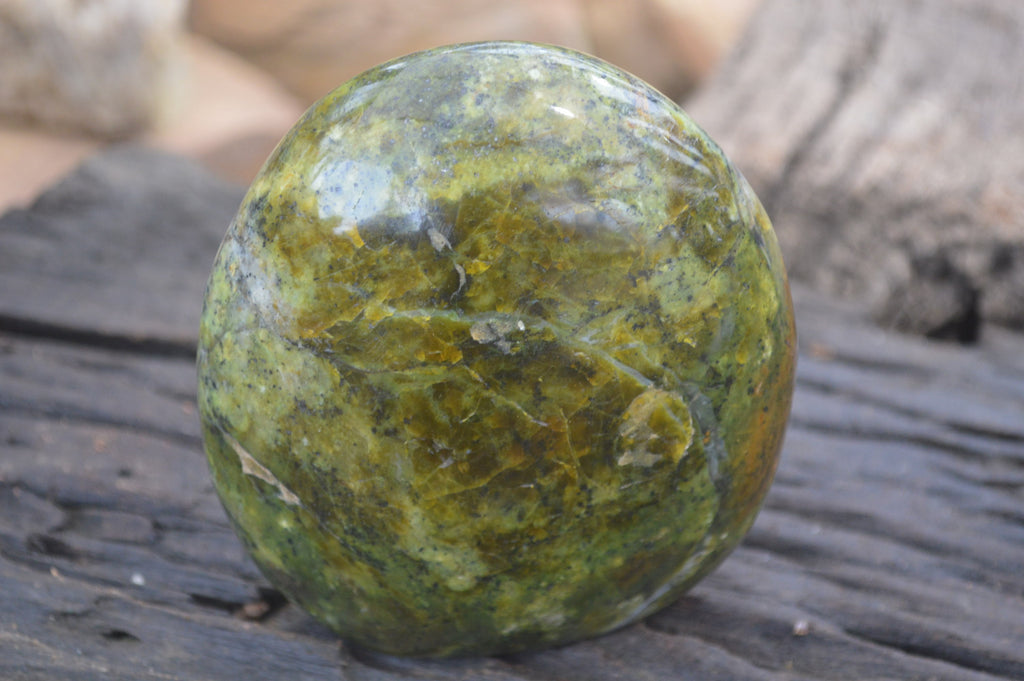 Polished Green Opal Standing Free Forms x 2 From Antsirabe, Madagascar - Toprock Gemstones and Minerals 