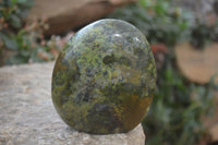 Polished Green Opal Standing Free Forms x 2 From Antsirabe, Madagascar - Toprock Gemstones and Minerals 