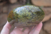 Polished Green Opal Standing Free Forms x 2 From Antsirabe, Madagascar - Toprock Gemstones and Minerals 