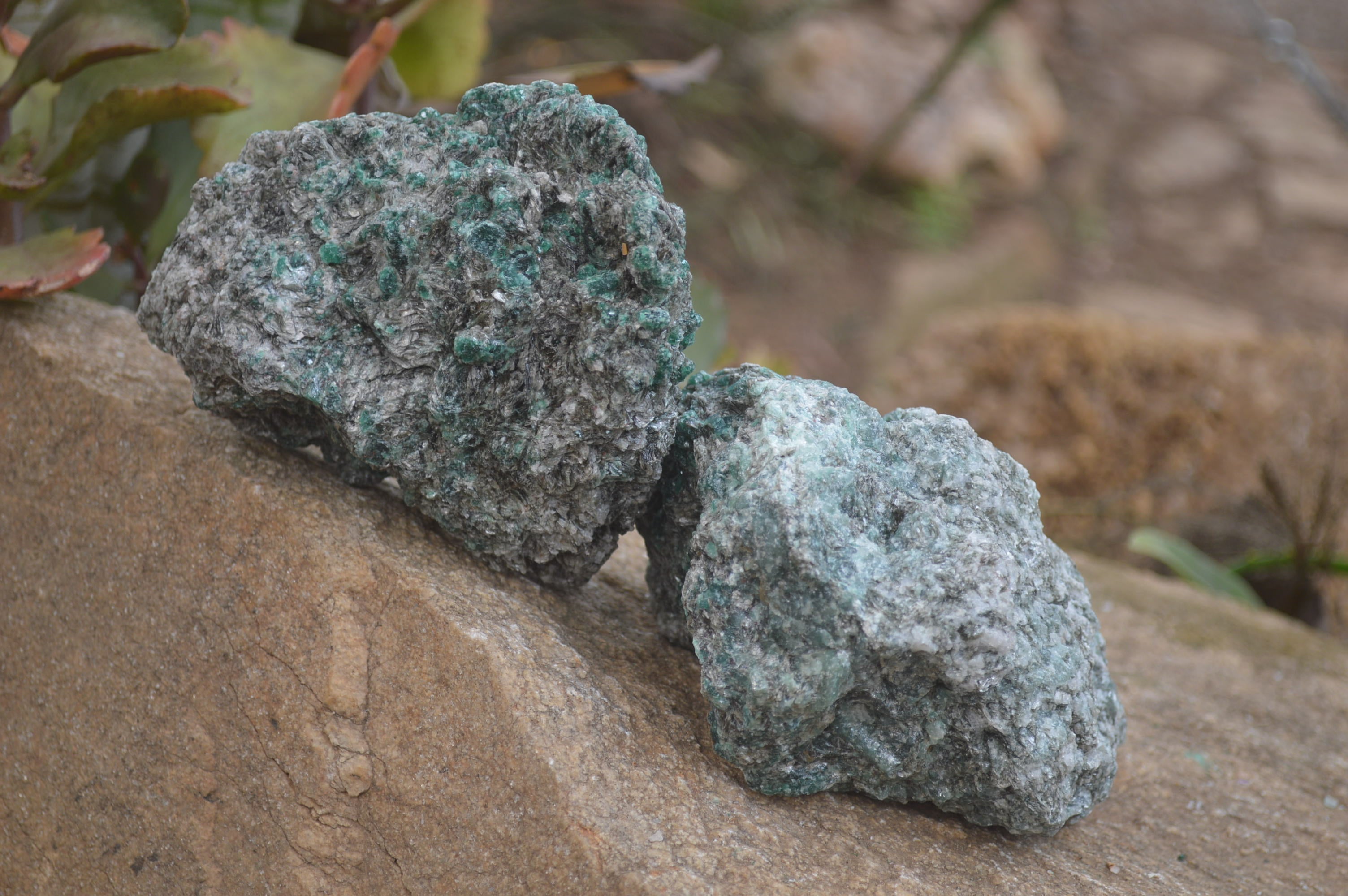 Natural Rare Emerald Mica In Matrix Cobbed Specimens x 3 From Mutoko, Zimbabwe - Toprock Gemstones and Minerals 