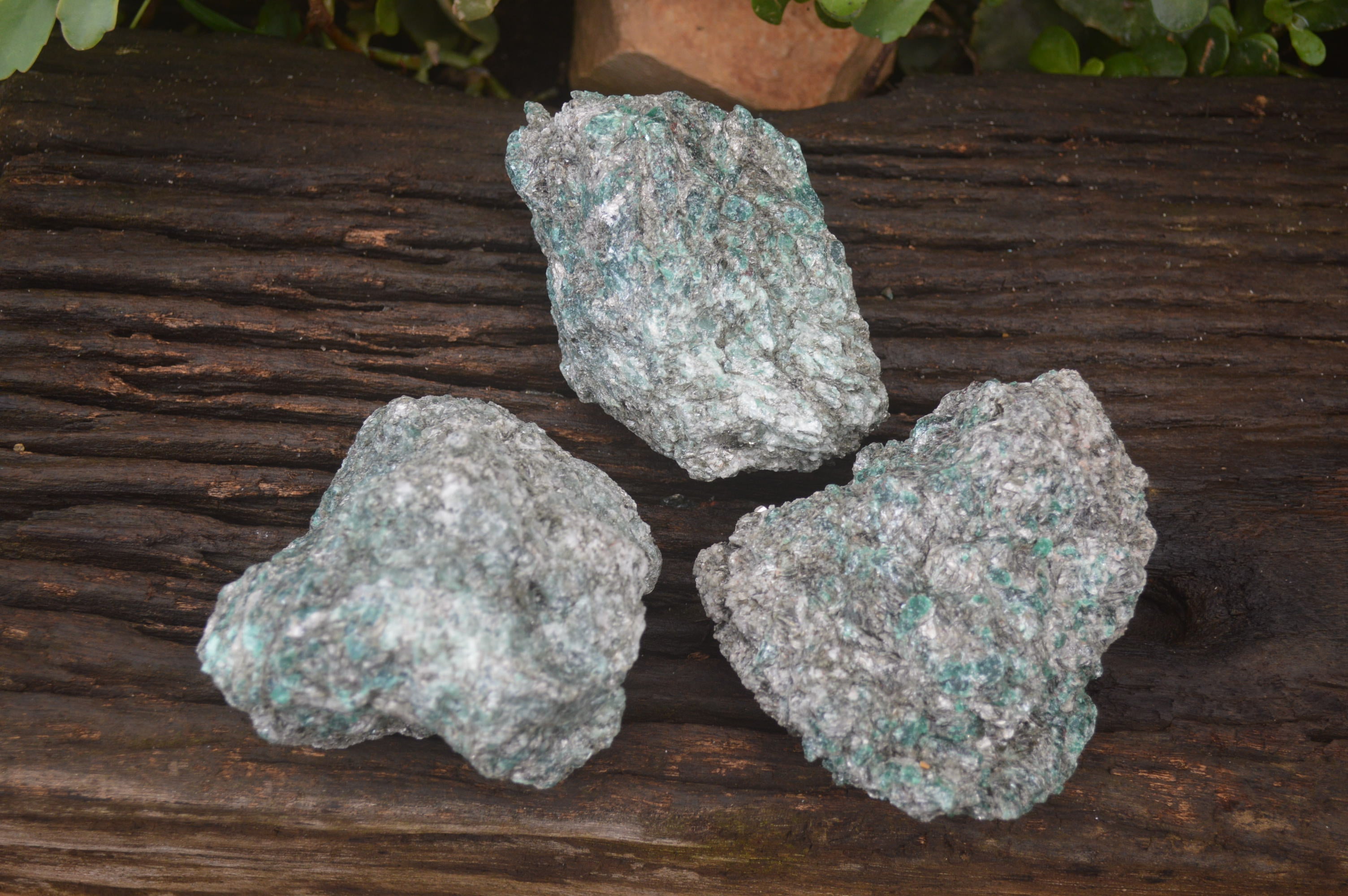 Natural Rare Emerald Mica In Matrix Cobbed Specimens x 3 From Mutoko, Zimbabwe - Toprock Gemstones and Minerals 