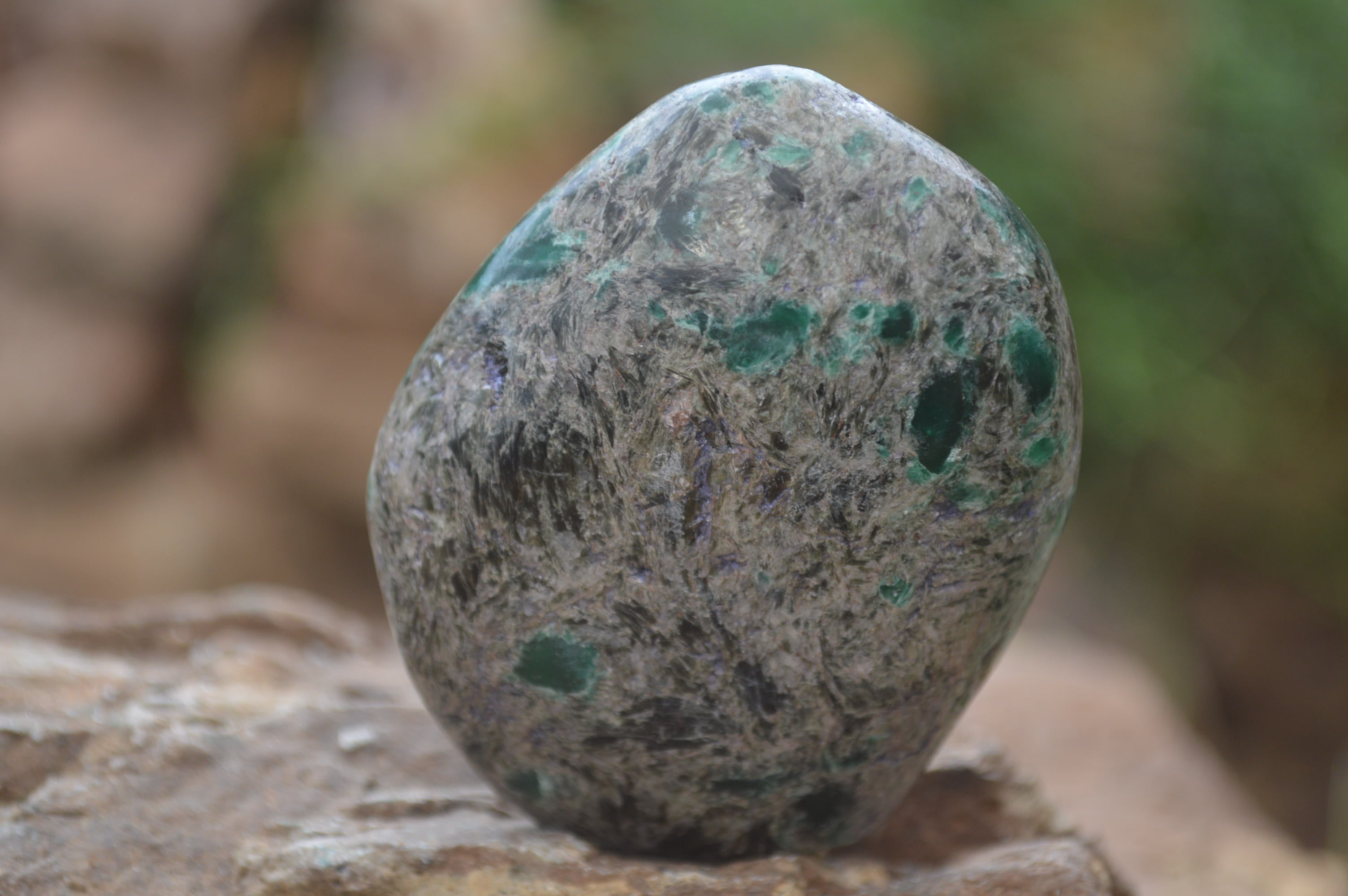 Polished Rare Emerald Mica In Matrix Standing Free Forms x 6 From Mutoko, Zimbabwe - Toprock Gemstones and Minerals 