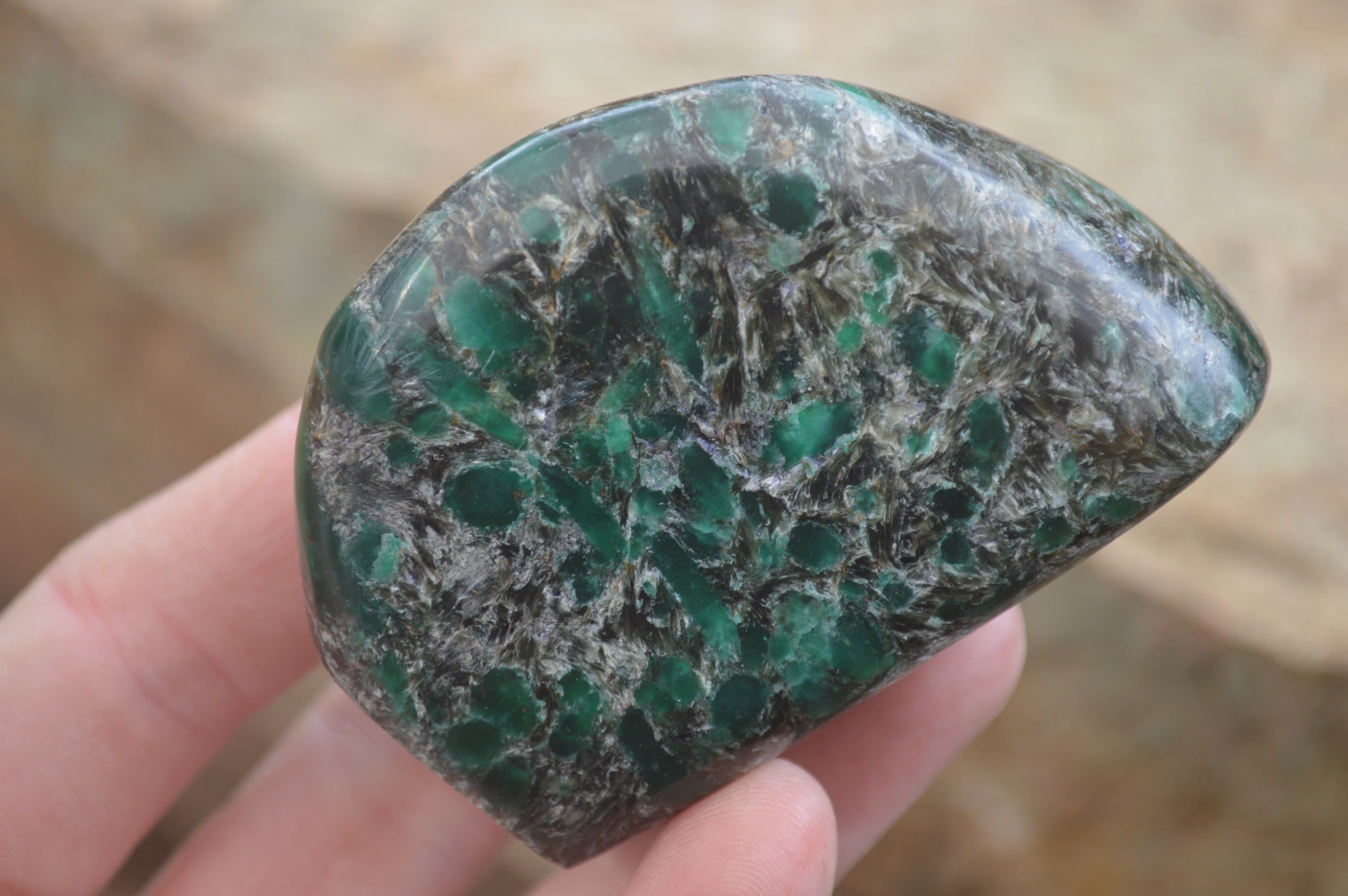 Polished Rare Emerald Mica In Matrix Standing Free Forms x 6 From Mutoko, Zimbabwe - Toprock Gemstones and Minerals 