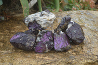 Natural Metallic Purpurite Cobbed Specimens x 6 From Erongo, Namibia - Toprock Gemstones and Minerals 