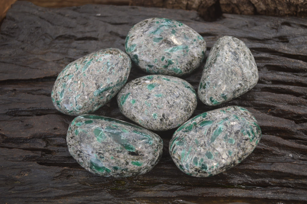 Polished Rare Emerald Mica In Matrix Free Forms x 6 From Mutoko, Zimbabwe - Toprock Gemstones and Minerals 