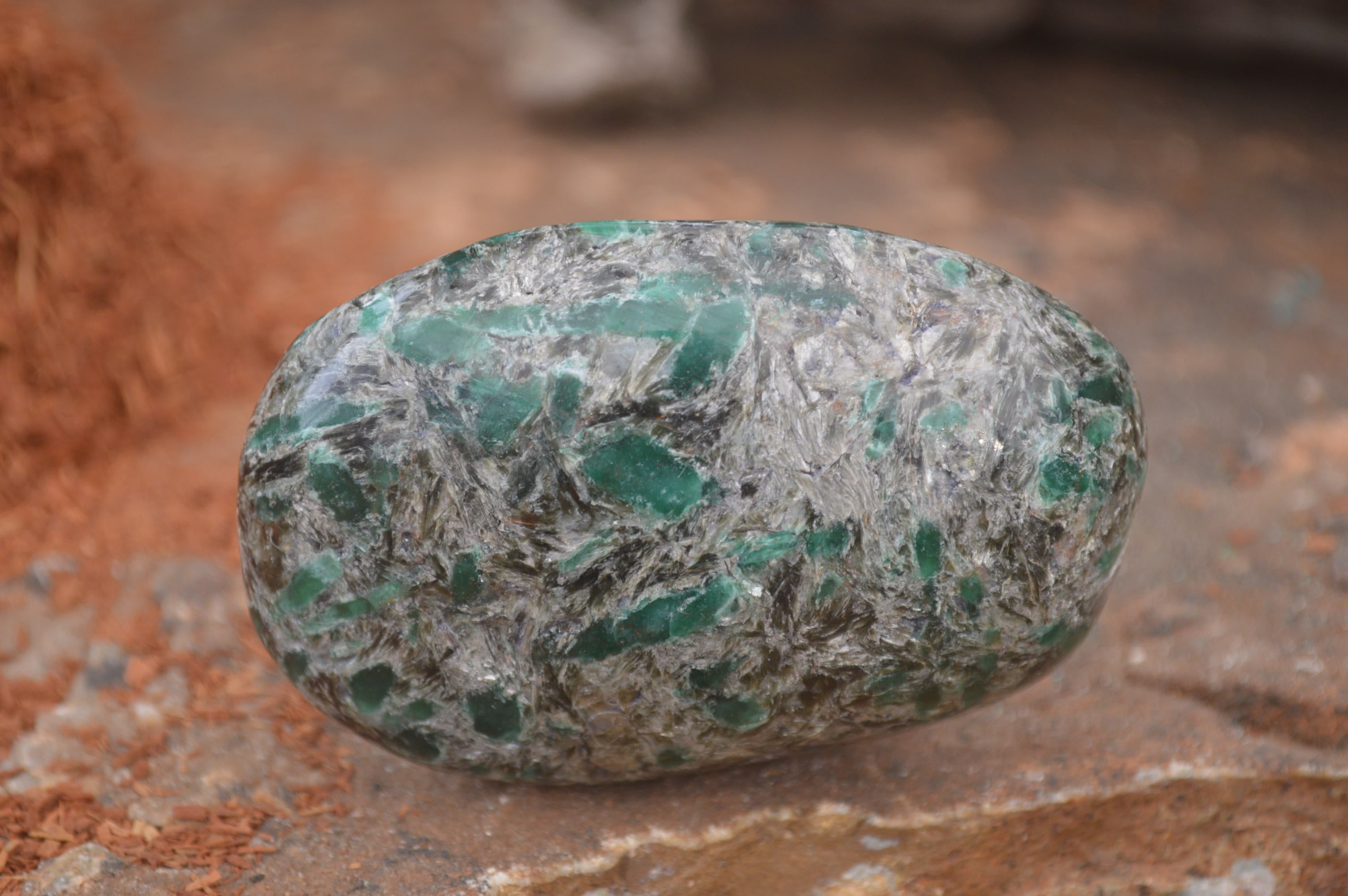 Polished Rare Emerald Mica In Matrix Free Forms x 6 From Mutoko, Zimbabwe - Toprock Gemstones and Minerals 