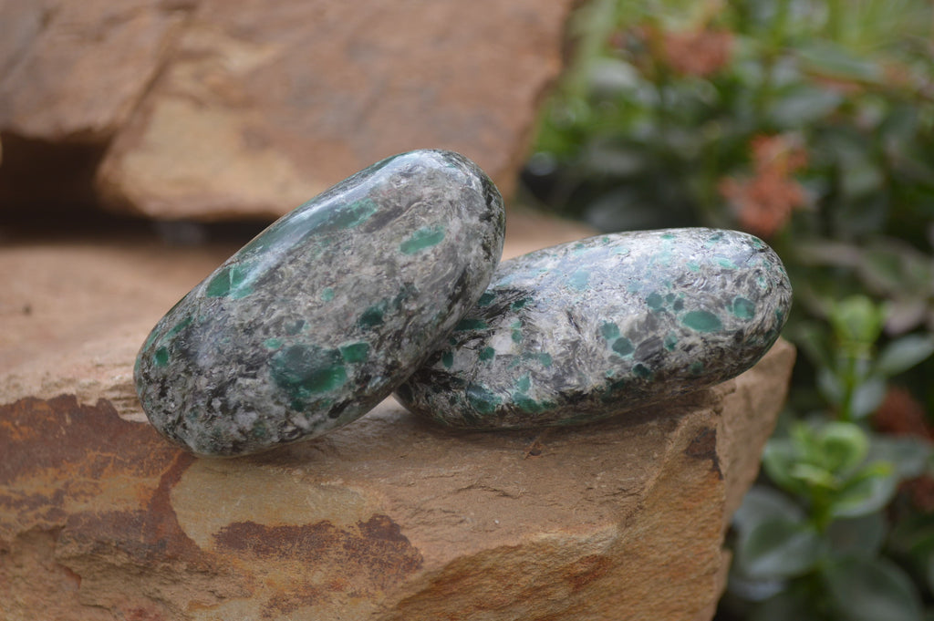 Polished Rare Emerald Mica In Matrix Free Forms x 6 From Mutoko, Zimbabwe - Toprock Gemstones and Minerals 