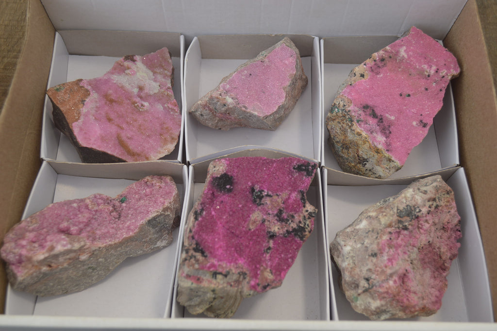 Natural Salrose Cobaltion Dolomite Specimens x 6 From Kakanda, Congo - Toprock Gemstones and Minerals 