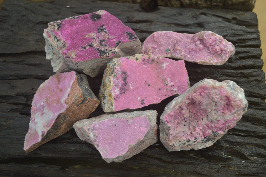 Natural Salrose Cobaltion Dolomite Specimens x 6 From Kakanda, Congo - Toprock Gemstones and Minerals 