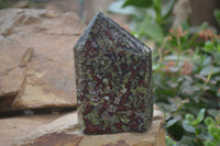 Polished Dragon Bloodstone Point-Prisms x 2 From South Africa - Toprock Gemstones and Minerals 