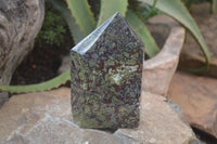 Polished Dragon Bloodstone Point-Prisms x 2 From South Africa - Toprock Gemstones and Minerals 