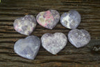 Polished Lepidolite With Rubellite Hearts x 6 From Madagascar - Toprock Gemstones and Minerals 