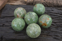 Polished Chrysoprase Sphere-Balls x 6 From Madagascar - Toprock Gemstones and Minerals 