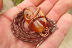 Polished Mixed Copper Wire Wrapped Pendants x 6 From South Africa - Toprock Gemstones and Minerals 