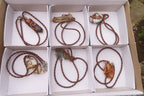 Polished Mixed Copper Wire Wrapped Pendants x 6 From South Africa - Toprock Gemstones and Minerals 