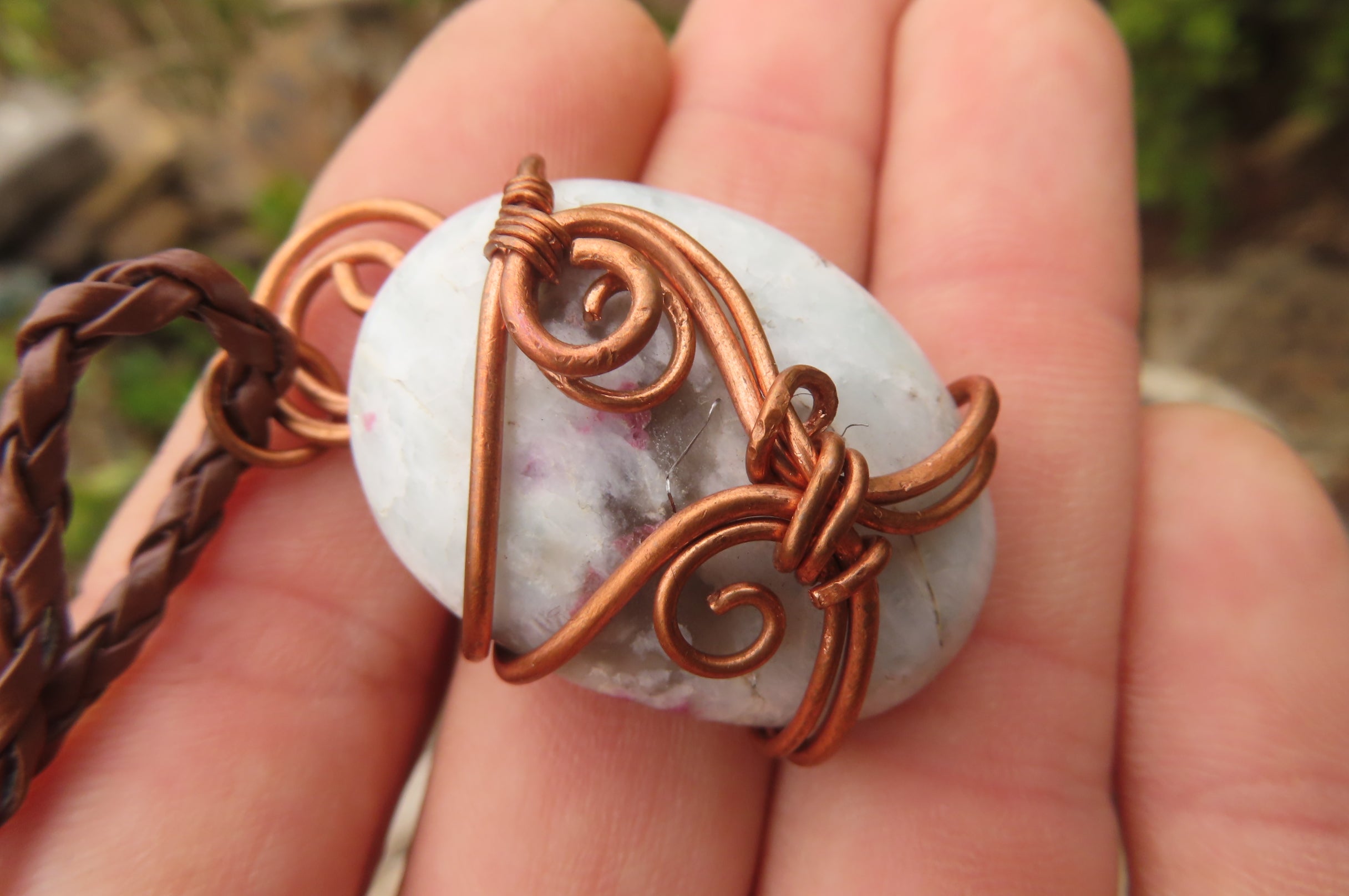 Polished Mixed Copper Wire Wrapped Pendants x 6 From South Africa - Toprock Gemstones and Minerals 