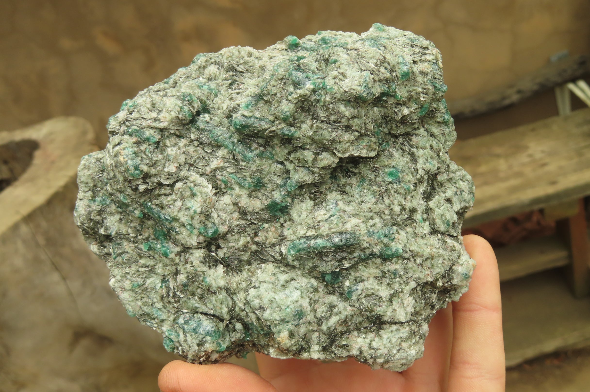 Natural Rare Emerald Mica In Matrix Cobbed Specimens x 3 From Mutoko, Zimbabwe - Toprock Gemstones and Minerals 