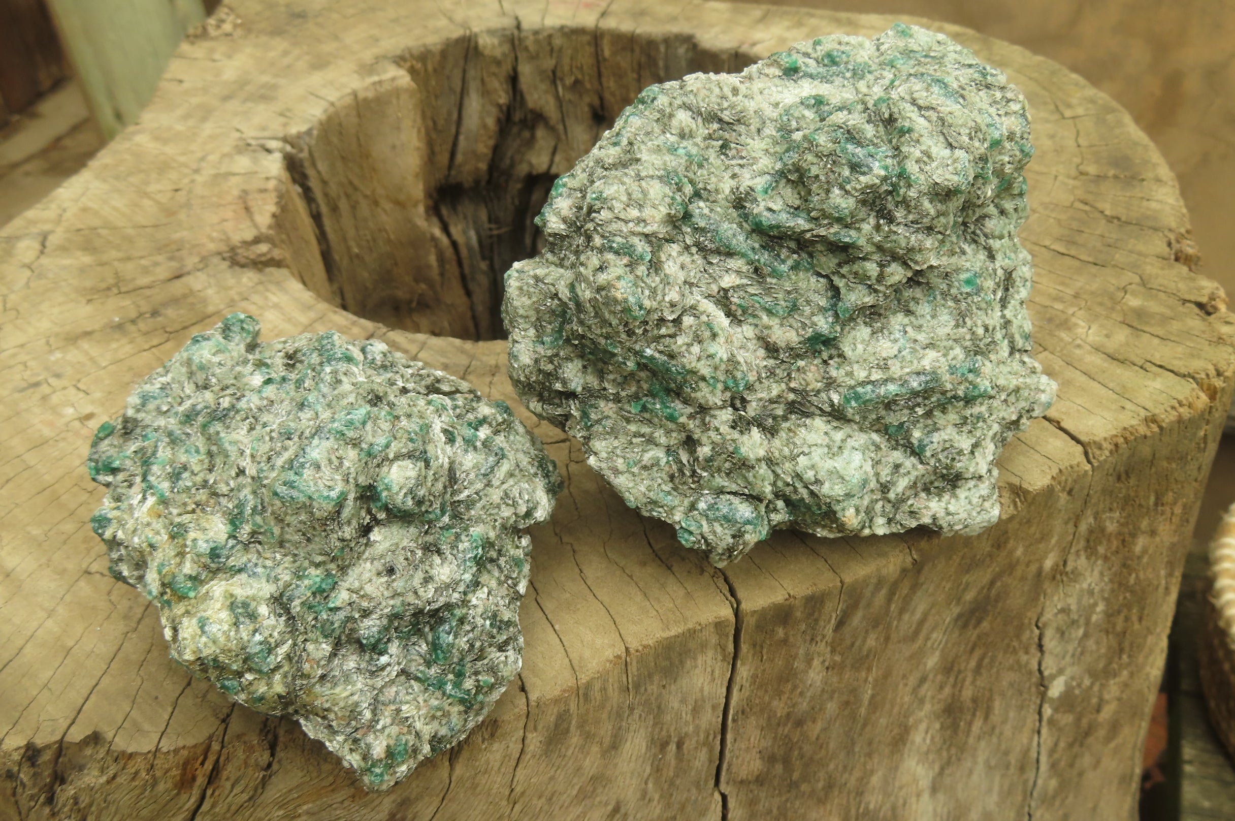 Natural Rare Emerald Mica In Matrix Cobbed Specimens x 3 From Mutoko, Zimbabwe - Toprock Gemstones and Minerals 