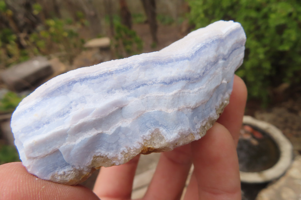 Natural Crystalline Blue Lace Agate Plates x 6 From Namibia - Toprock Gemstones and Minerals 