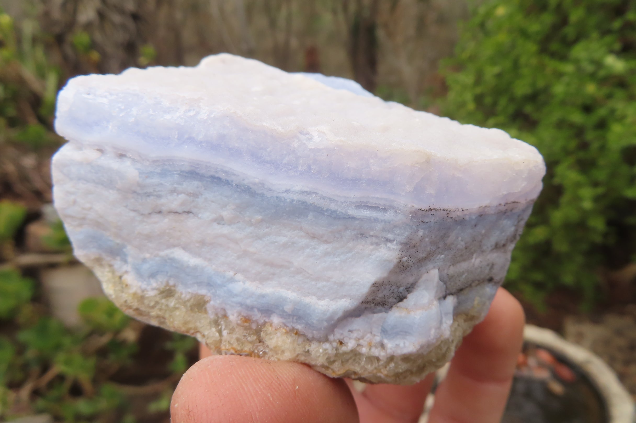 Natural Crystalline Blue Lace Agate Plates x 6 From Namibia - Toprock Gemstones and Minerals 
