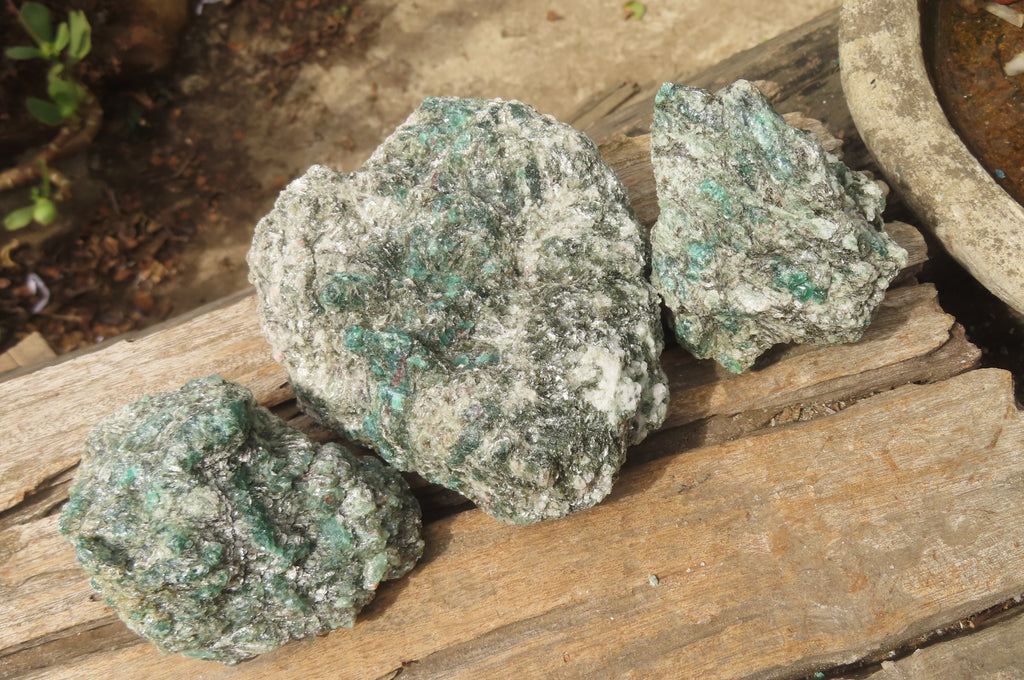 Natural Rare Emerald Mica In Matrix Cobbed Specimens x 4 From Mutoko, Zimbabwe - Toprock Gemstones and Minerals 