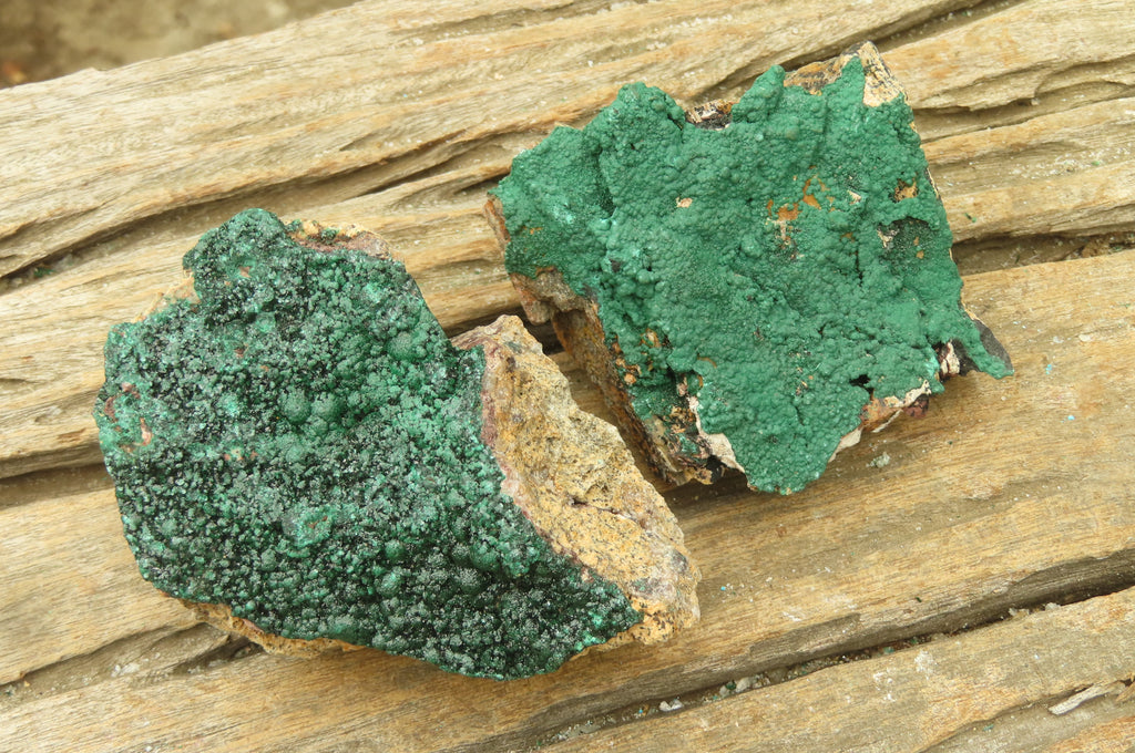 Natural Crystalline Malachite Specimens x 6 From Kasompe, Congo - Toprock Gemstones and Minerals 