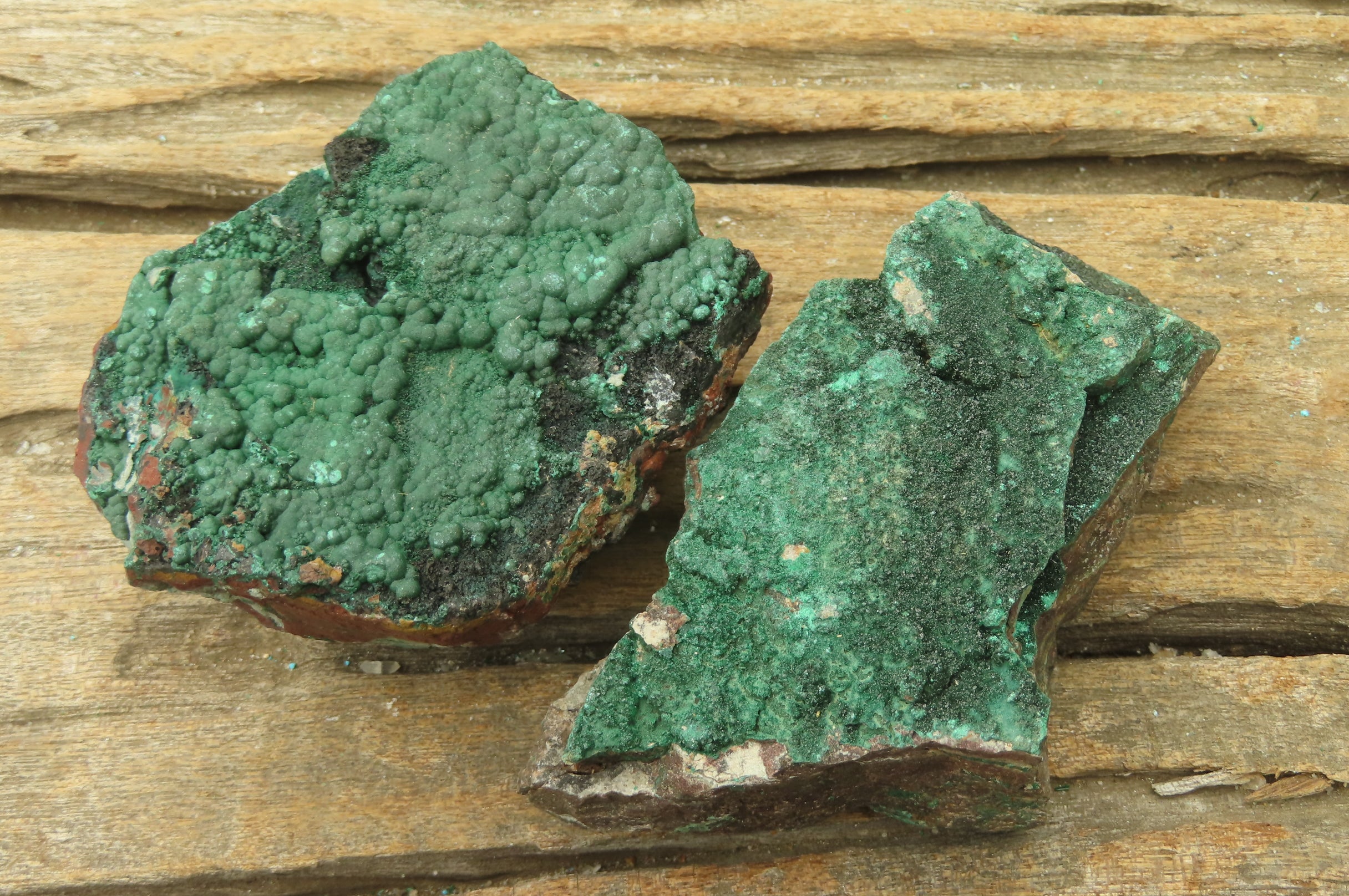 Natural Crystalline Malachite Specimens x 6 From Kasompe, Congo - Toprock Gemstones and Minerals 
