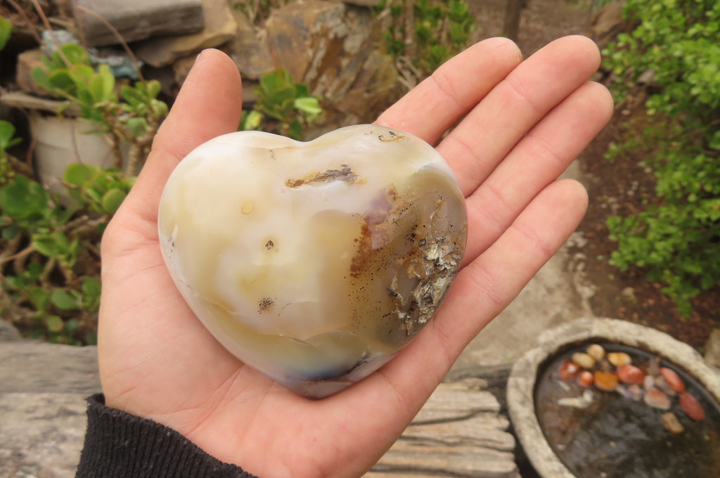 Polished Banded Agate Hearts x 6 From Madagascar - Toprock Gemstones and Minerals 