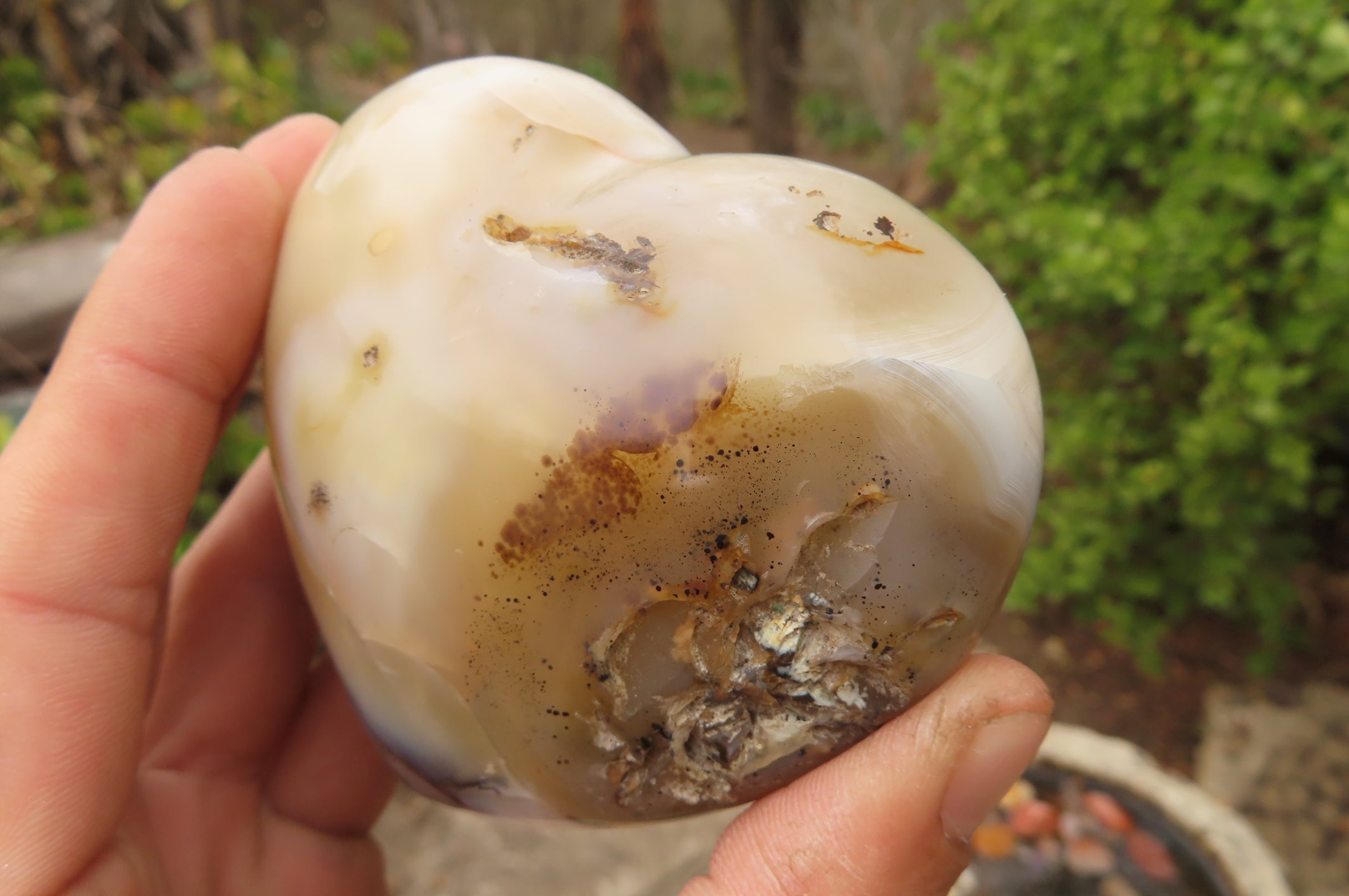 Polished Banded Agate Hearts x 6 From Madagascar - Toprock Gemstones and Minerals 