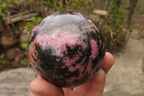Polished Rhodonite Sphere-Ball x 2 From Ambindavato, Madagascar - Toprock Gemstones and Minerals 