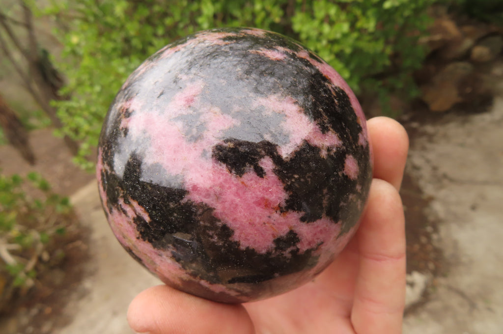 Polished Rhodonite Sphere-Ball x 2 From Ambindavato, Madagascar - Toprock Gemstones and Minerals 
