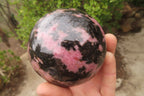 Polished Rhodonite Sphere-Ball x 2 From Ambindavato, Madagascar - Toprock Gemstones and Minerals 