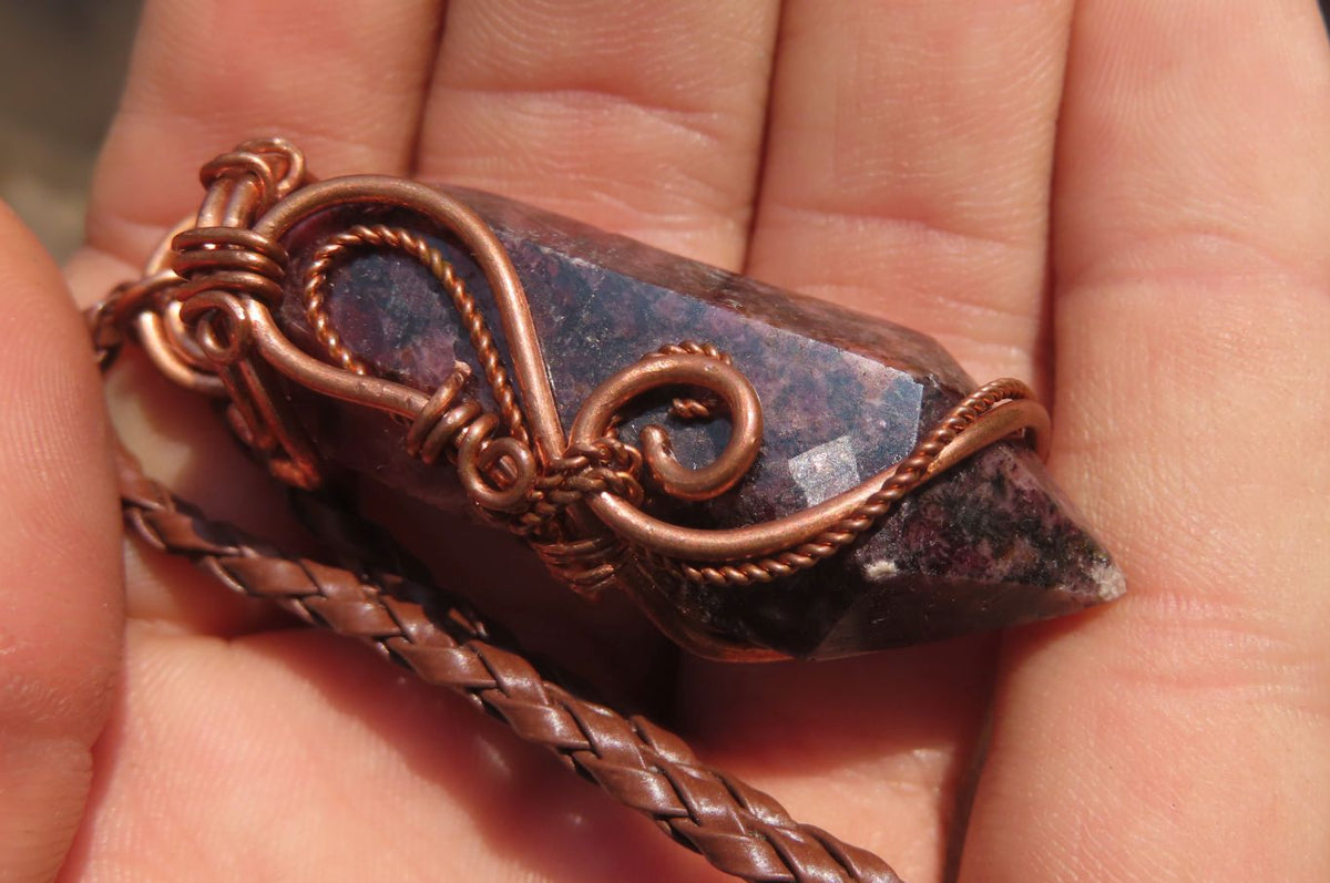 Polished Mixed Copper Wire Wrapped Pendants x 6 From Southern Africa - Toprock Gemstones and Minerals 