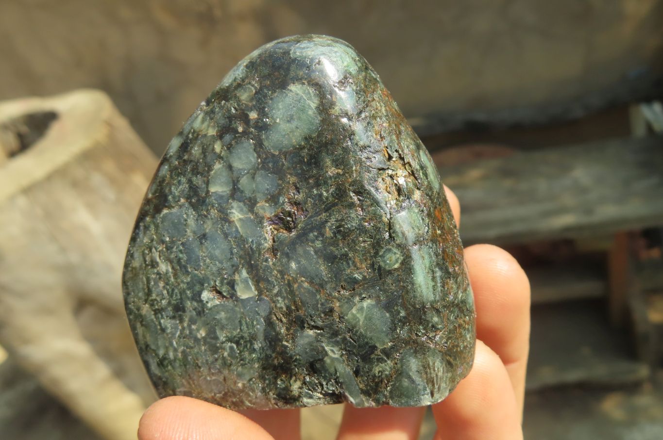 Polished Rare Emerald Mica In Matrix Standing Free Forms x 6 From Mutoko, Zimbabwe - Toprock Gemstones and Minerals 