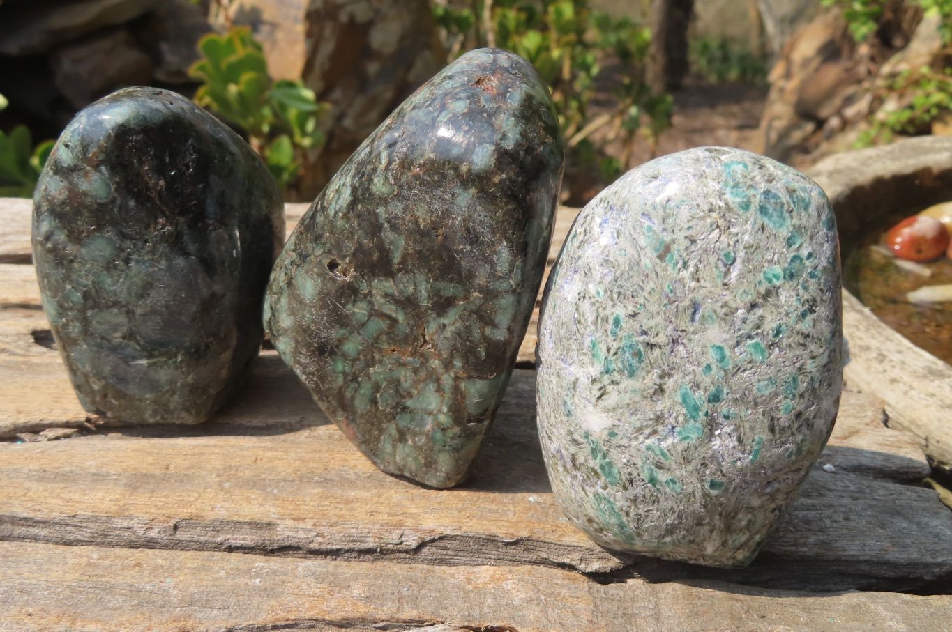 Polished Rare Emerald Mica In Matrix Standing Free Forms x 6 From Mutoko, Zimbabwe - Toprock Gemstones and Minerals 