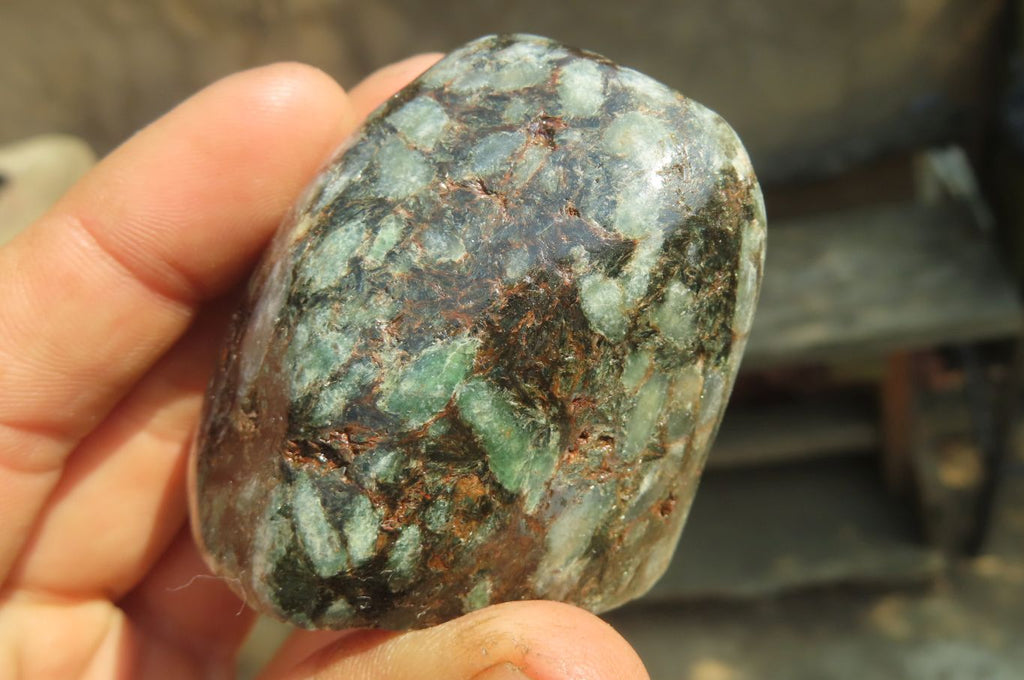 Polished Rare Emerald Mica In Matrix Standing Free Forms x 6 From Mutoko, Zimbabwe - Toprock Gemstones and Minerals 