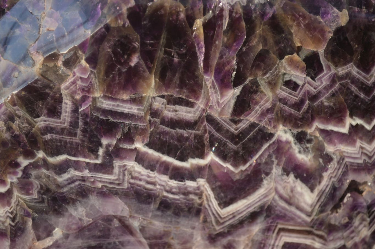 Polished Chevron Amethyst Point With Geode Vugs x 1 From Zambia - Toprock Gemstones and Minerals 