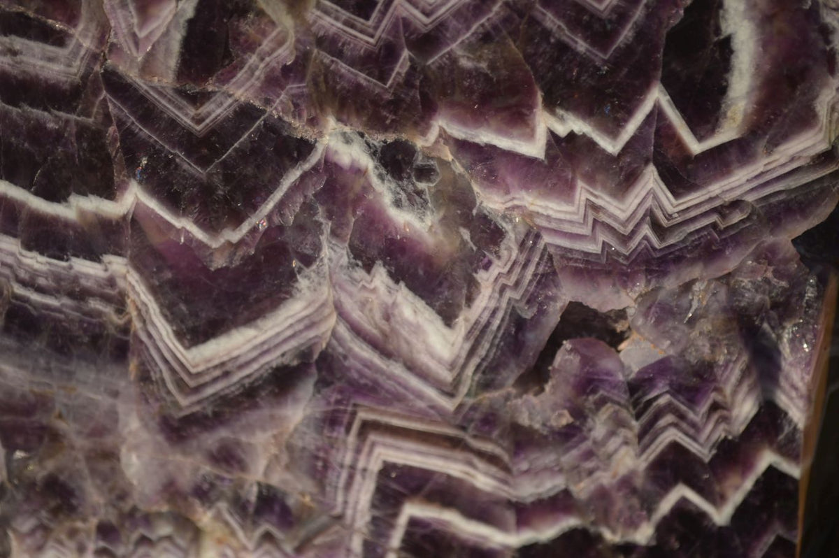Polished Chevron Amethyst Point With Geode Vugs x 1 From Zambia - Toprock Gemstones and Minerals 