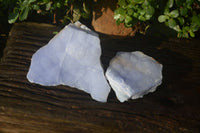 Natural Crystalline Blue Lace Agate Plates x 2 From Namibia - Toprock Gemstones and Minerals 