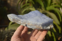 Natural Crystalline Blue Lace Agate Plates x 2 From Namibia - Toprock Gemstones and Minerals 