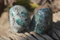 Polished Rare Emerald Mica In Matrix Standing Free Forms x 12 From Mutoko, Zimbabwe - Toprock Gemstones and Minerals 