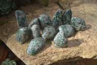 Polished Rare Emerald Mica In Matrix Standing Free Forms x 12 From Mutoko, Zimbabwe - Toprock Gemstones and Minerals 