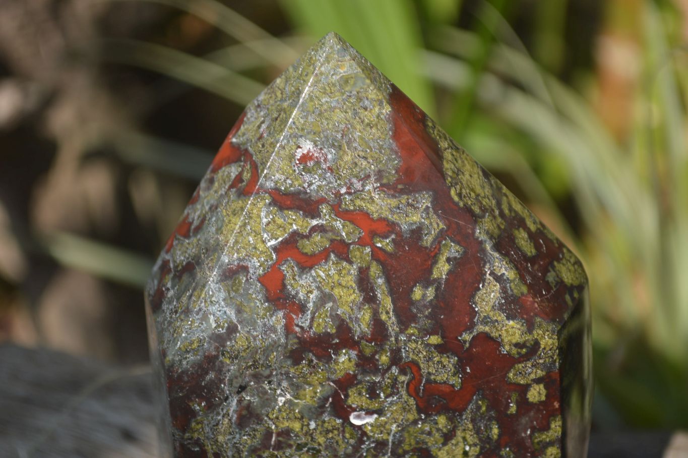 Polished Bastite Dragon Bloodstone Points x 2 From South Africa - Toprock Gemstones and Minerals 